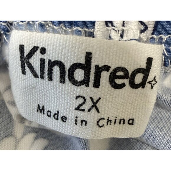 Kindred Womens 3X Blue Floral Smocked Maxi Dress Off/On-Shoulder Short-Sleeve - Picture 5 of 6